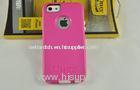 Outer Box Phone Case for iphone 5 2 layers TPE + PC Avon pink