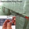 Ultra Destructible Vinyl Paper For Customized Warranty Stickers,White Destructible Paper Material For Printing