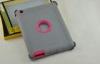 Apple New Ipad Hard Shell Cases gray pink ,TPE 3 layers With Smart Cover For Ipad4