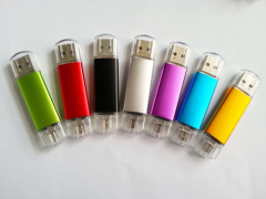Cheap colorful Aluminum usb flash drive with OTG connected function
