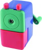 Plastic stationery pencil sharpener with handle
