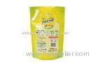 Yellow Stand Up Plastic Powder Packaging Bags With Side Handle