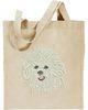 Personalized White Cotton Embroidered Tote Bags Printing Dog For Women