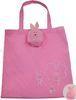 Pink Large Promotional Reusable Nylon Grocery Bags Environmentally Friendly