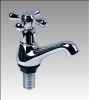 138mmx85mm x94mm x G1/2x dia.22 Vertical Brass Chrome Plated Antique Polished Faucet with Cross Handle for Basin