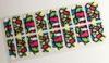 Neon color Finger Nail Stickers , Full Cover non toxic nail strips