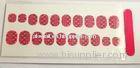 Pink heart pattern Finger Nail Stickers Environment Friendly Ink and Glue