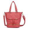 Red / Pink Womens Pu Leather Handbag Trendy For Party With Studs