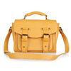 Yellow Pu Leather Satchel Handbag For Women , Double Arrows
