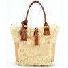 Real Leather Exquisite Single Strap Handbags Preppy , Cream-Colored