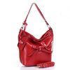 Red Rectangle Single Strap Handbags With A Bow , Zipper Closure