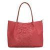 Red Embossed Single Strap Handbags For Traveling , Animal Print