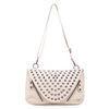 Stylish Travel Leather Totes Handbags White With Studs , Single Strap