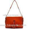 Mini Casual Leather Totes Handbags Red , Pure Color , Square Shape