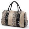 Black Lace Soft Leather Totes Handbags Barrel Style With Rivet