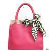 Real Leather Pink Tote Handbags Elegant , Zipper Closure , Animal Print