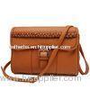 Brown Weave Cross Shoulder Handbags Diagonal With Twist Lock