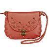 Dark Red Mini Cross Shoulder Handbags Casual For Girls With Rose