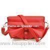 Casual Pleated Cross Shoulder Handbags Rose-Red For Women