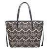 Lace Large Stylish PU Tote Bag For Women , Italy Fashion , Zipper Closure