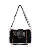 Black Synthetic Mini Crossbody Handbag Animal Print With Two Straps