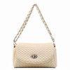 Grace White PU Quilted Leather Shoulder Bags With Gold Chain For Lady