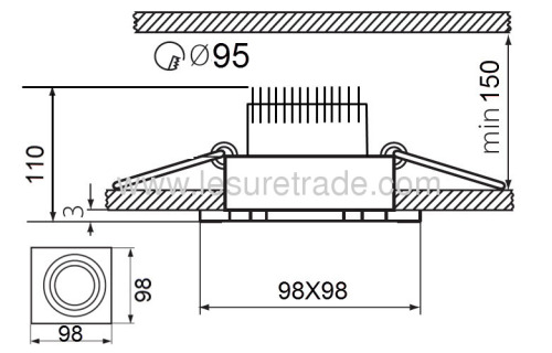 LED Square CEILING LIGHTS lamp 3*1W