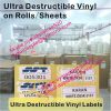 Custom Size Ultra Destructible Vinyl On Rolls/Sheets,Biggest Manufacturer of Destructive Label Materials