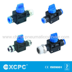 Two Way Tube Connector Pneumatic Hand Valve
