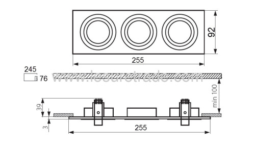 LED CEILING LIGHTS lamp 3*3*1W oxeye Square