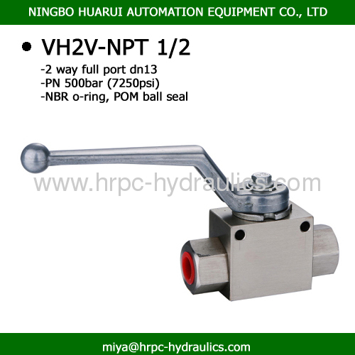 1/2 inch hydraulic oil 2 way threaded ball valve dn13 hydraulic oil exporter with two mounting holes