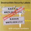 Custom Black Printing Destructive Seal Stickers,Tamper Proof Labels Printed LOGO and Unique Numbers,Do Not Move Sticker