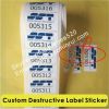 White Breakable Vinyl Paper Stickers,Tamper Proof Eggshell Labels,Custom Label Sticker Do Not Tamper