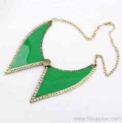 Retro Sweet Collar Bow Pearl Short Necklace (green)