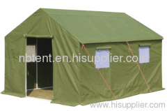 Military tent with canvas fabric