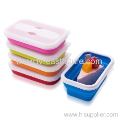 Mini 2 Grids Silicone Collapsible Lunch Box