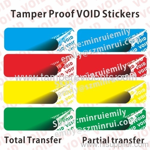 Custom Red Polyester Void Labels,Red Tamper Proof VOID Stickers,Red Void Label Seals Labels