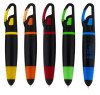 Promotional ballpen with carabiner and colorful rubber grip