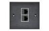 Silver Two Network Multi Media Wall Plate , Wall Mounted Connections