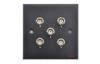 Five BNC Connectors Multi Media Wall Plate For Home Theater