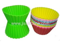 Round silicone bakeware cupcake mold