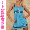 Po-Blue Sexy Strip Fashion Dress