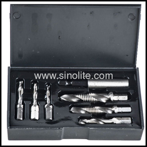 7pcs single pass combination drill and tap set size: M3,M4,M5,M6,M8,M10