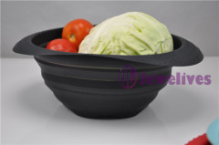 Black Collapsible silicone pasta baskets,Noodle strainer