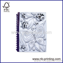 Blister material spiral notebook