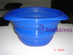 Dark blue foldable silicone strainer