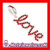 wholesale sterling silver dangle love word european rhinestone love charms