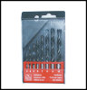 Wood drill bit 3 brad point 8pcs Size 3-4-5-6-7-8-9-10mm black and silver finish in plastic box