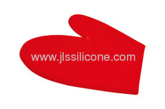 Red twill embossed silicone bakeware oven mitt glove