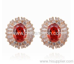 Gold plated fashionable CZ jewellery earring